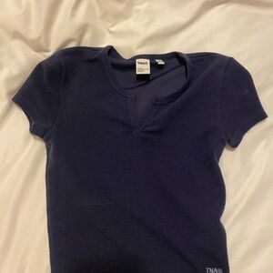 TNA Aritzia Navy Blue Shirt